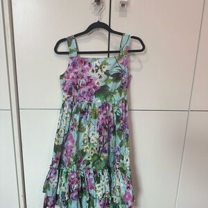 Dolce& Gabbana girls lavender and blue floral dress size 7/8 excellent c…